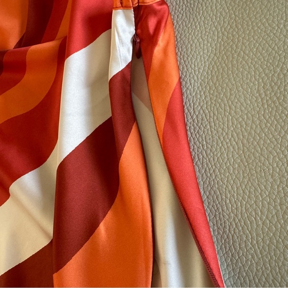 SHEIN Red & Orange Striped asymmetrical silky Camisole one shoulder sleeveless M - Picture 5 of 6